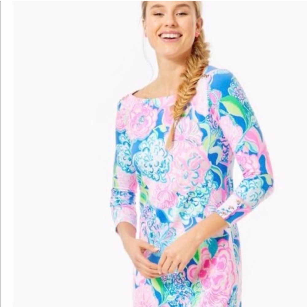 Lilly Pulitzer UPF 50+ Sophie Dress in Multi Peony for your thoughts large NWT